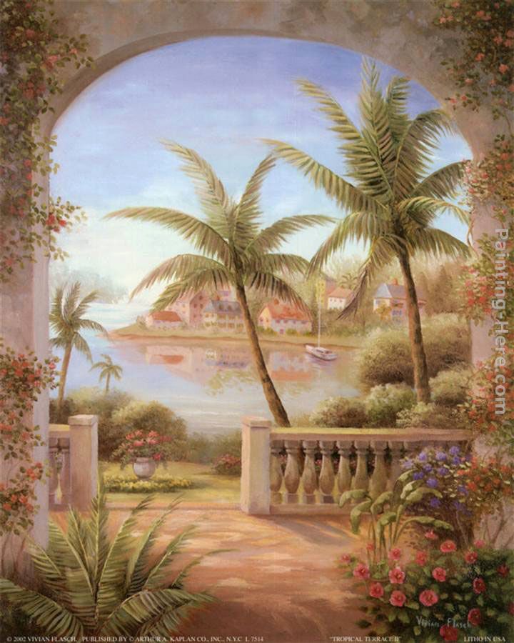 Tropical Terrace II painting - Vivian Flasch Tropical Terrace II art painting